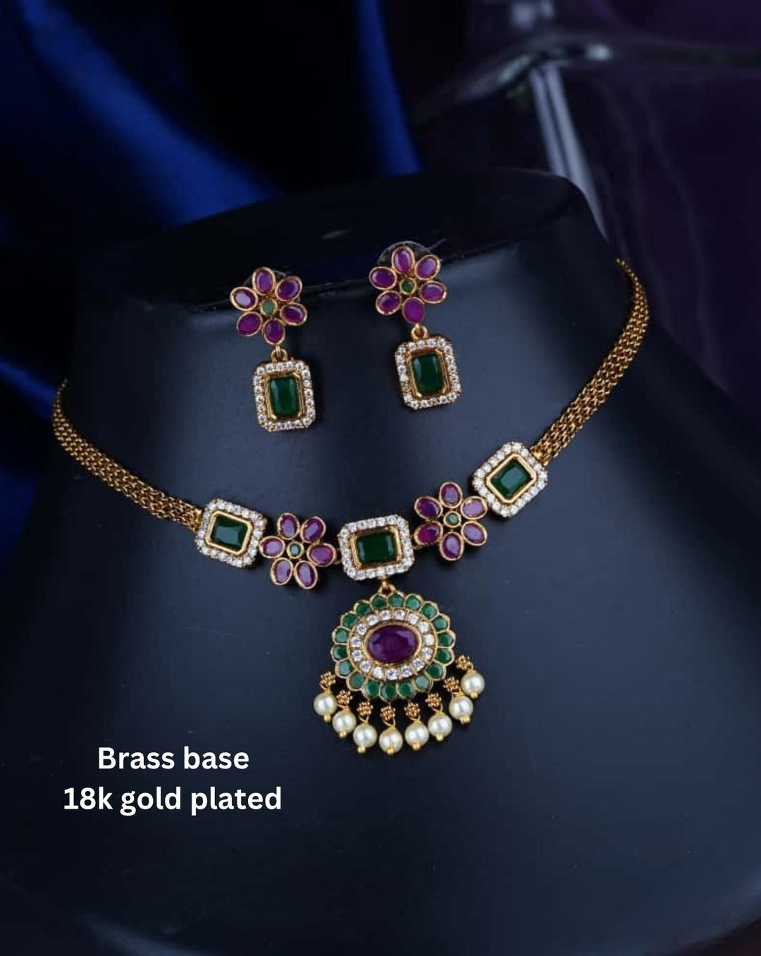 Kundan Necklace with Earrings c105520