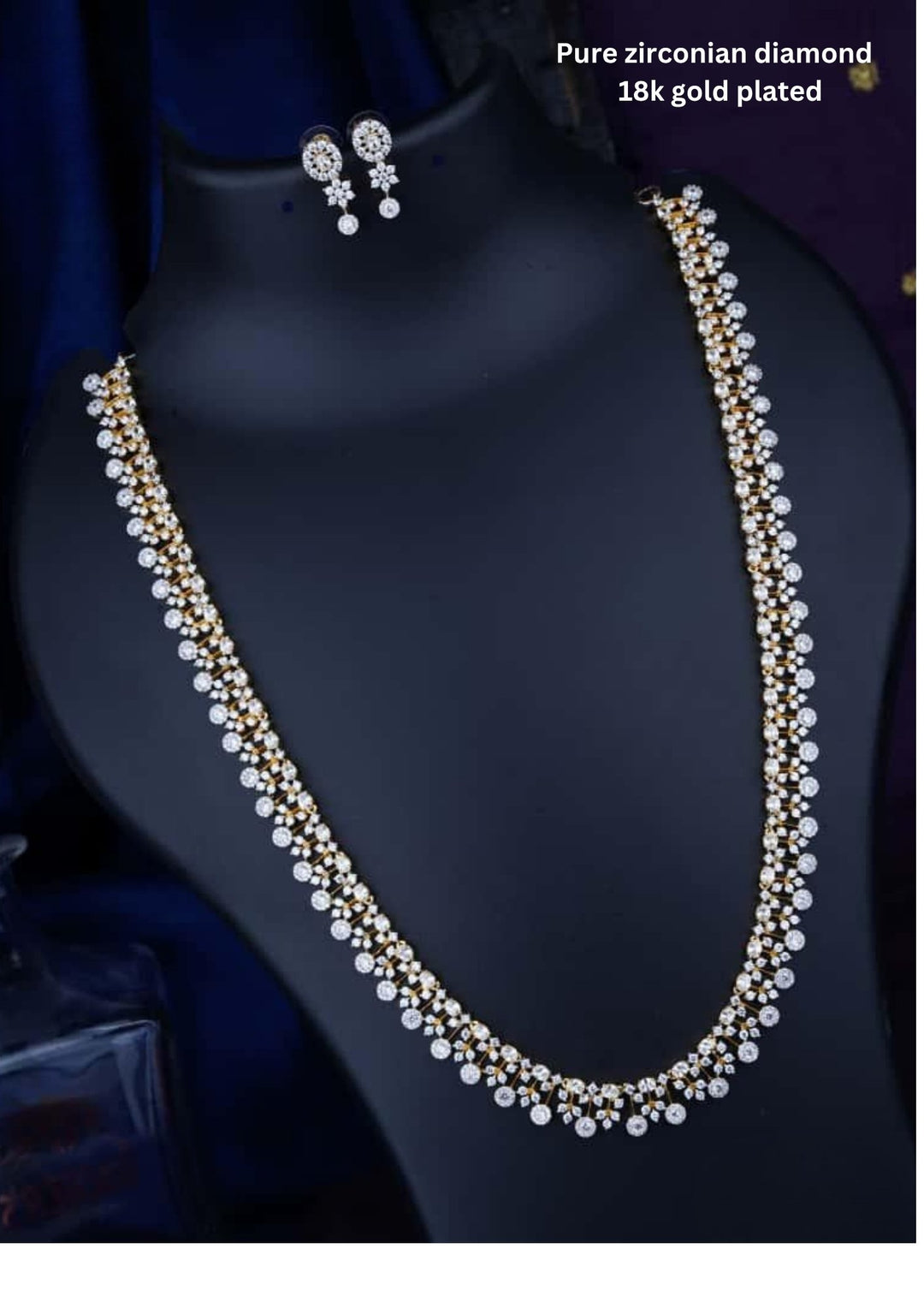 Pure Zirconian Diamond Necklace With Earrings c1021020