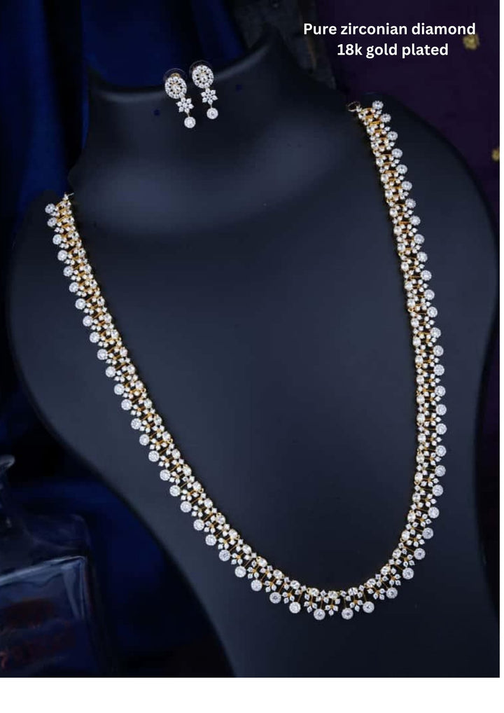 Pure Zirconian Diamond Necklace With Earrings c1021020