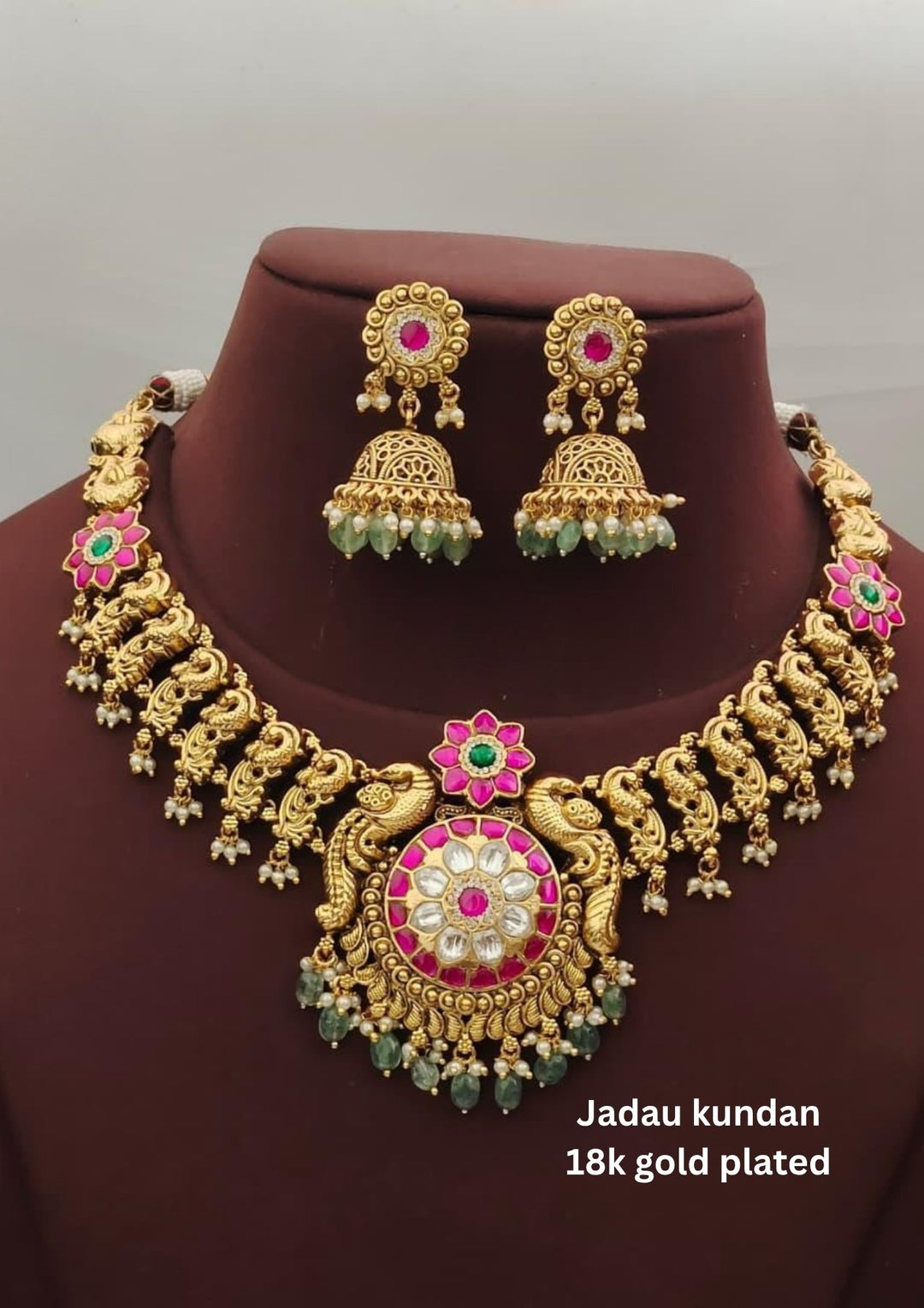 Jadau Kundan Necklace with Earrings s620075