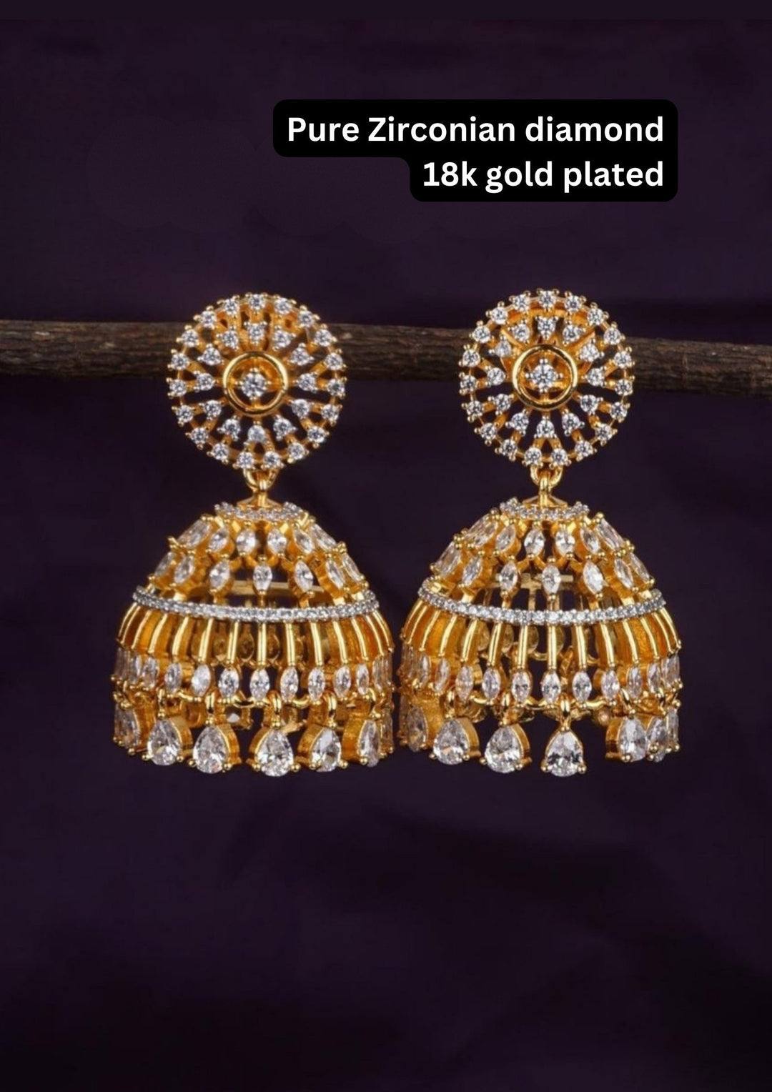 Pure Zirconian Diamond Jhumkas c 108520