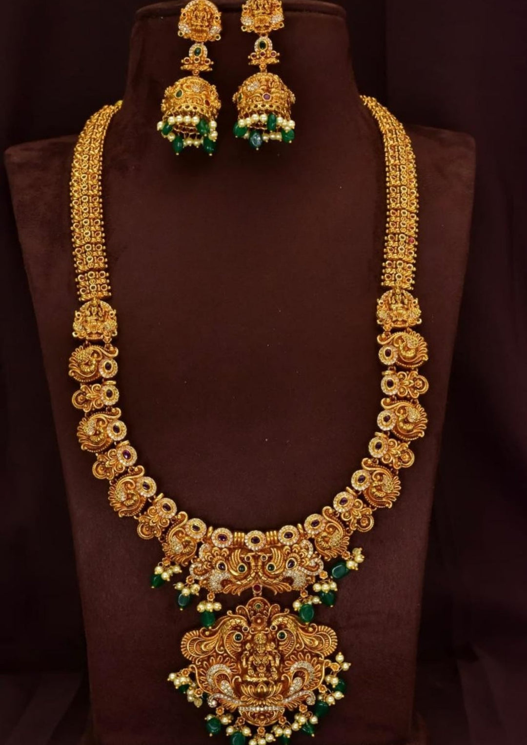 Nakshi Kundan Temple Necklace with Earrings yle950