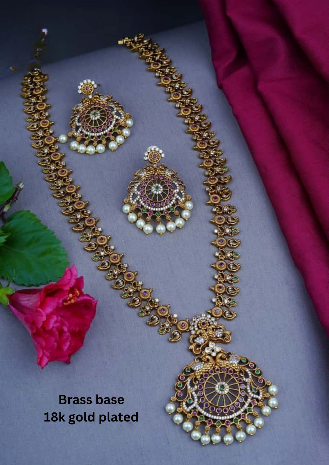 Kundan Necklace with Earrings  c1015020