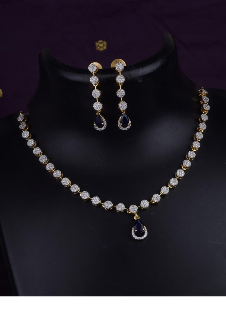 Pure Zirconian Diamond Necklace With Earrings c105520