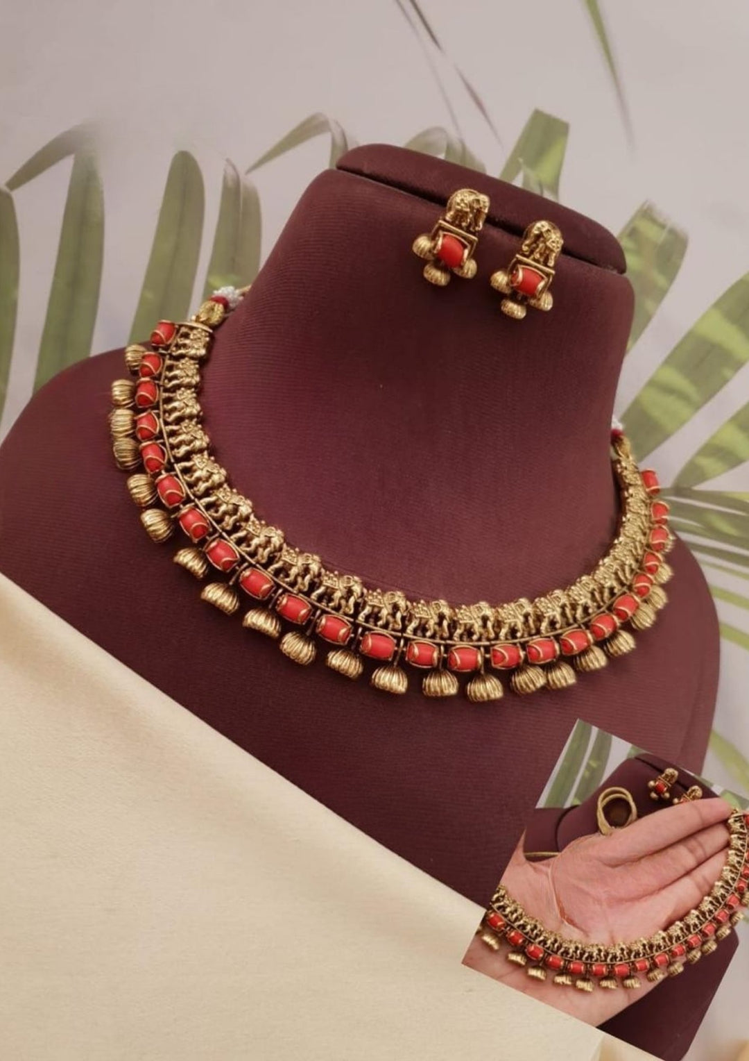 Kundan Antique Necklace with Earrings g101420