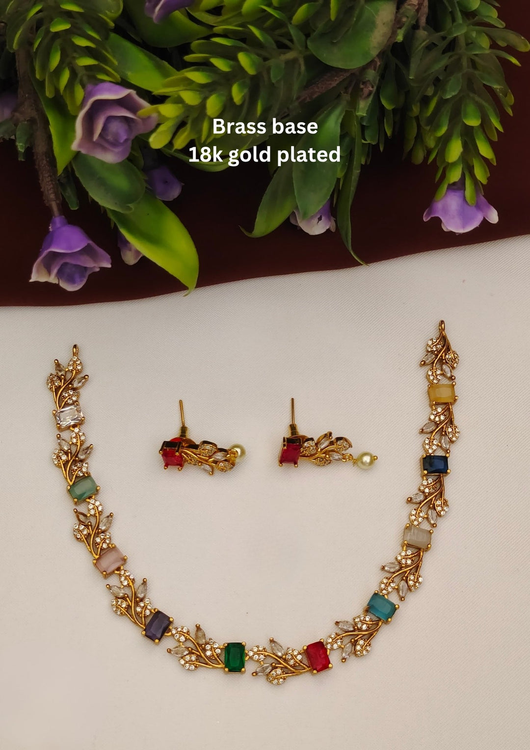 Kundan Necklace with Earrings s99007