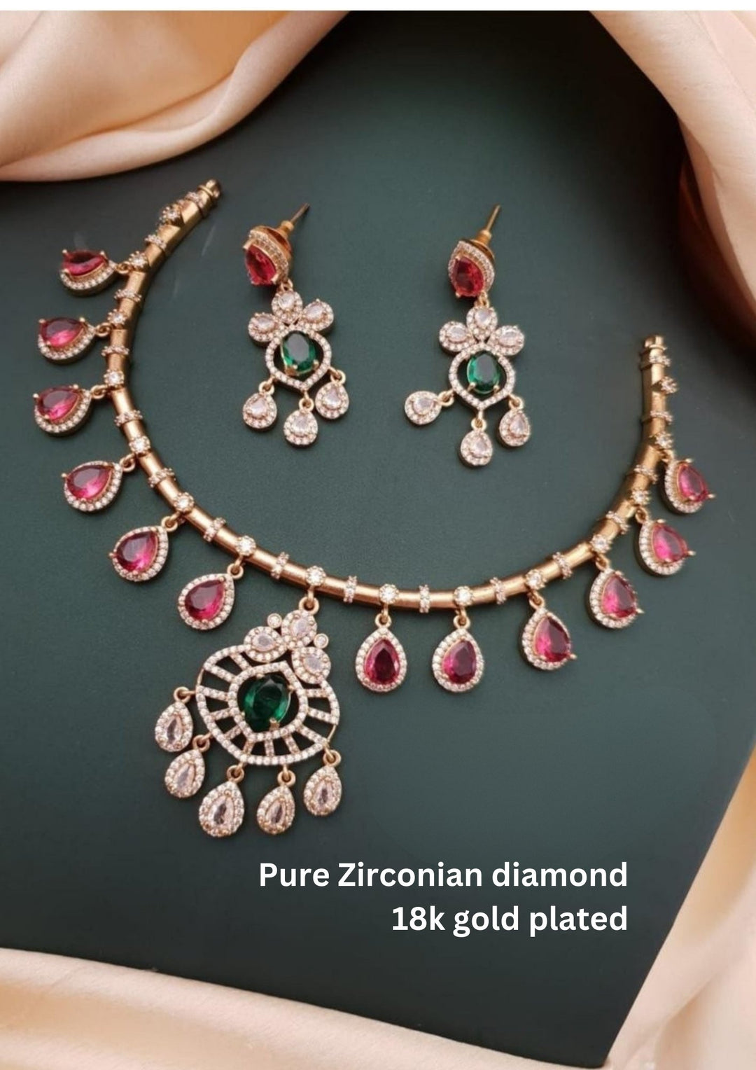 Pure Zirconian Diamond Necklace with Earrings g 101550