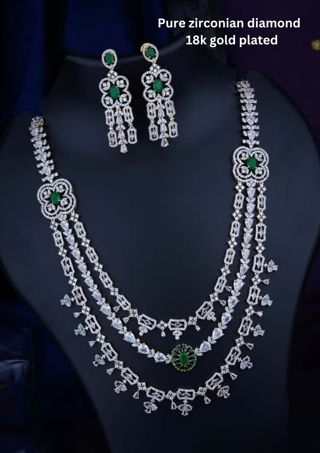 Pure Zirconian Diamond Necklace With Earrings  c1021020