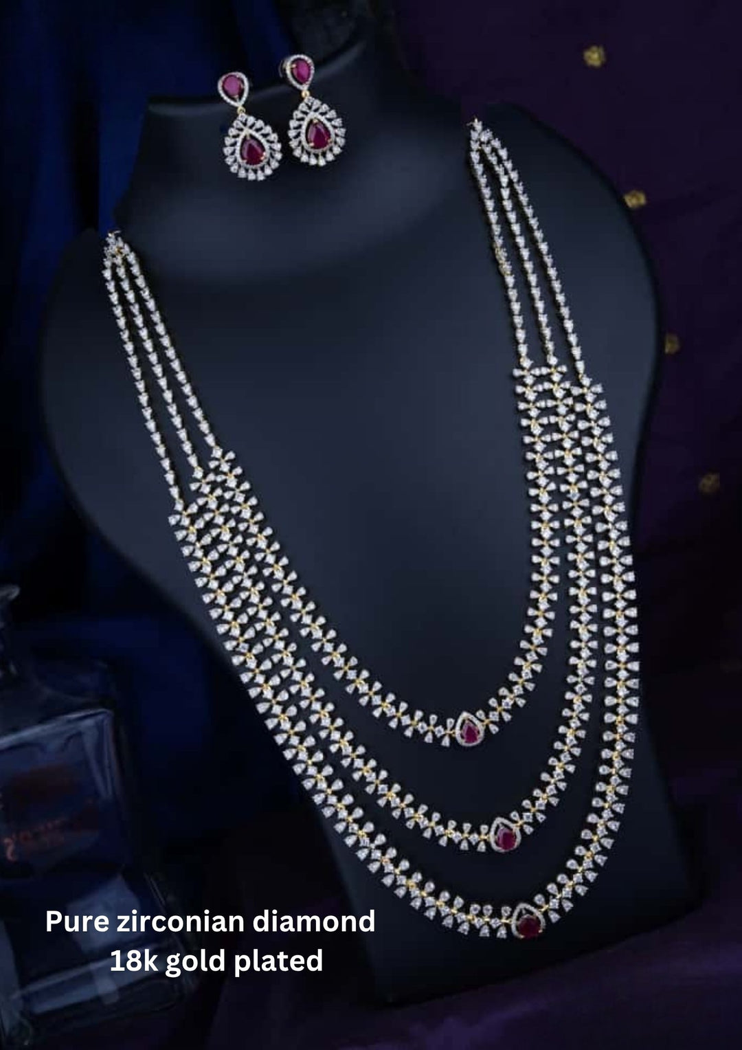 Pure Zirconian Diamond Necklace With Earrings  c1032020