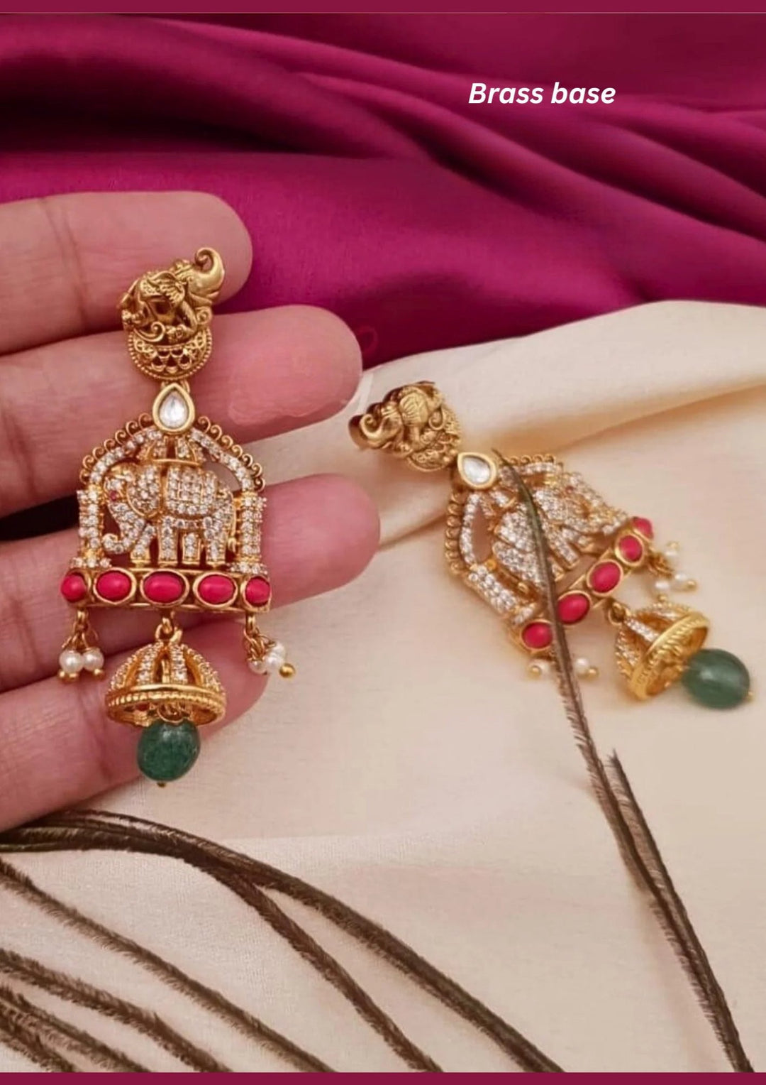 Kundan Brass Base  Earrings g101020