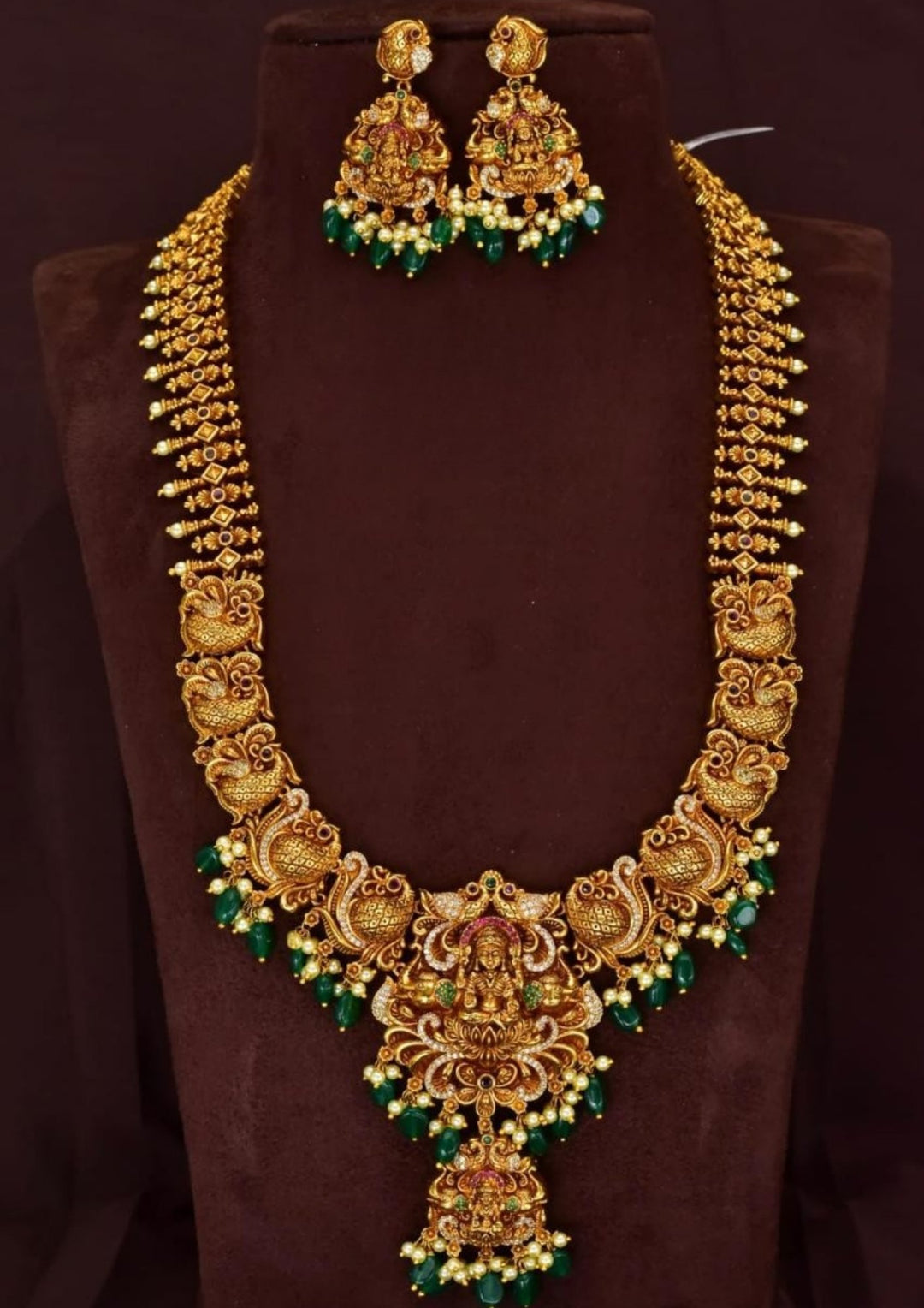 Nakshi Kundan Temple Necklace with Earrings yle800