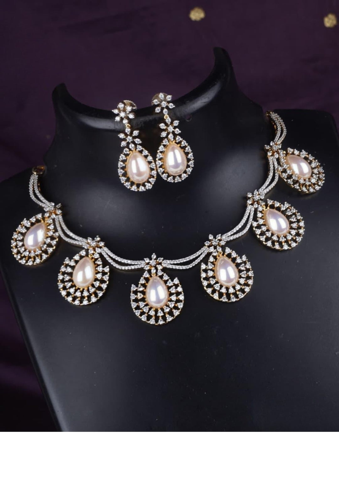 Pure Zirconian Diamond Necklace With Earrings c1013020