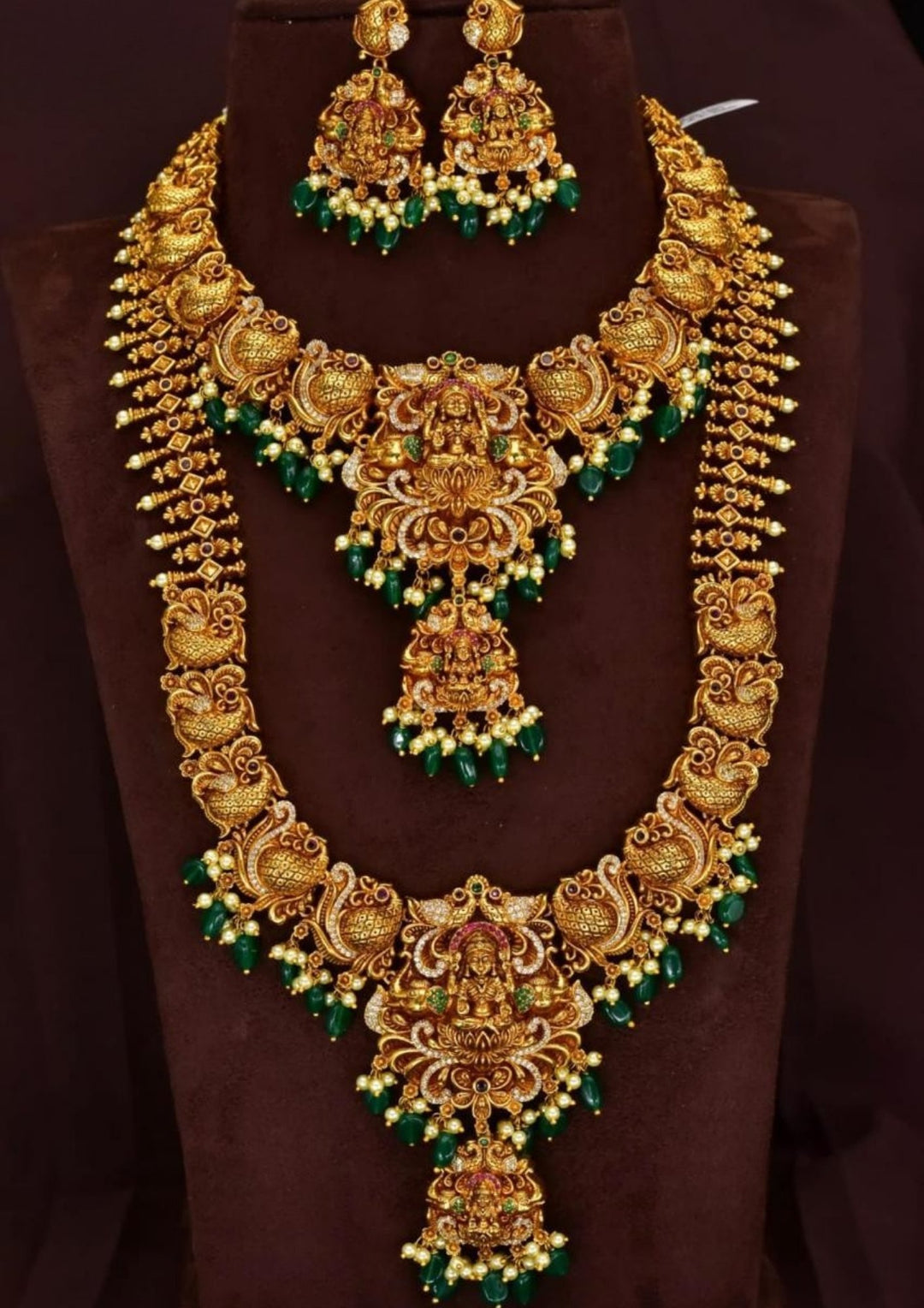 Kundan Temple Necklace with Earrings yle1400