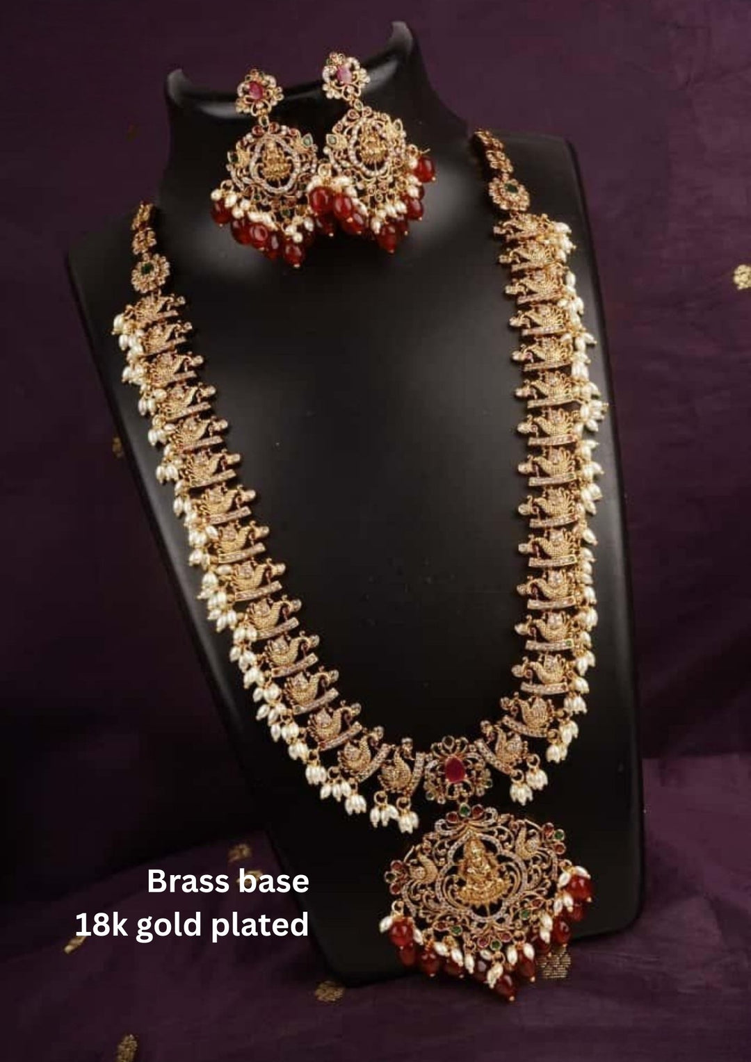 Kundan Temple Matt Necklace with Earrings c1020020