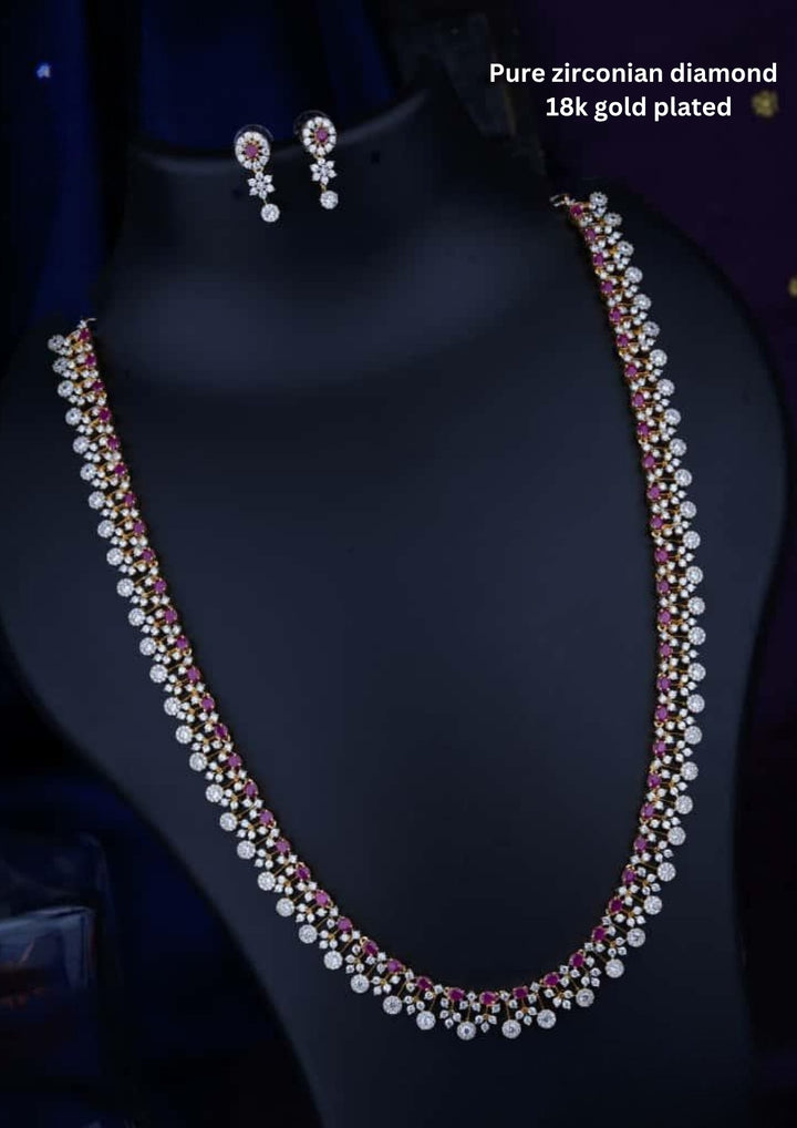 Pure Zirconian Diamond Necklace With Earrings c1021020