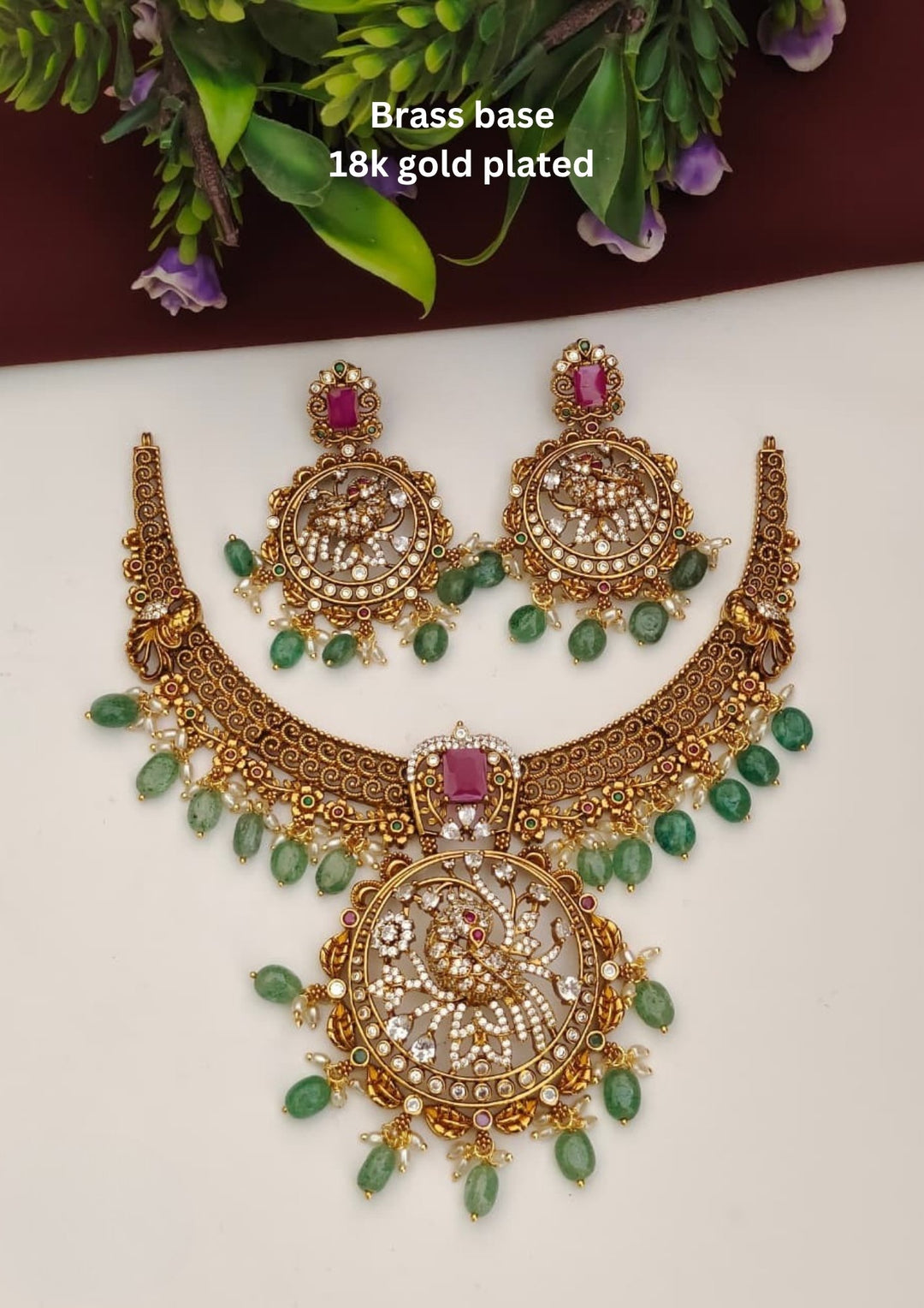 Kundan Necklace with Earrings s260022
