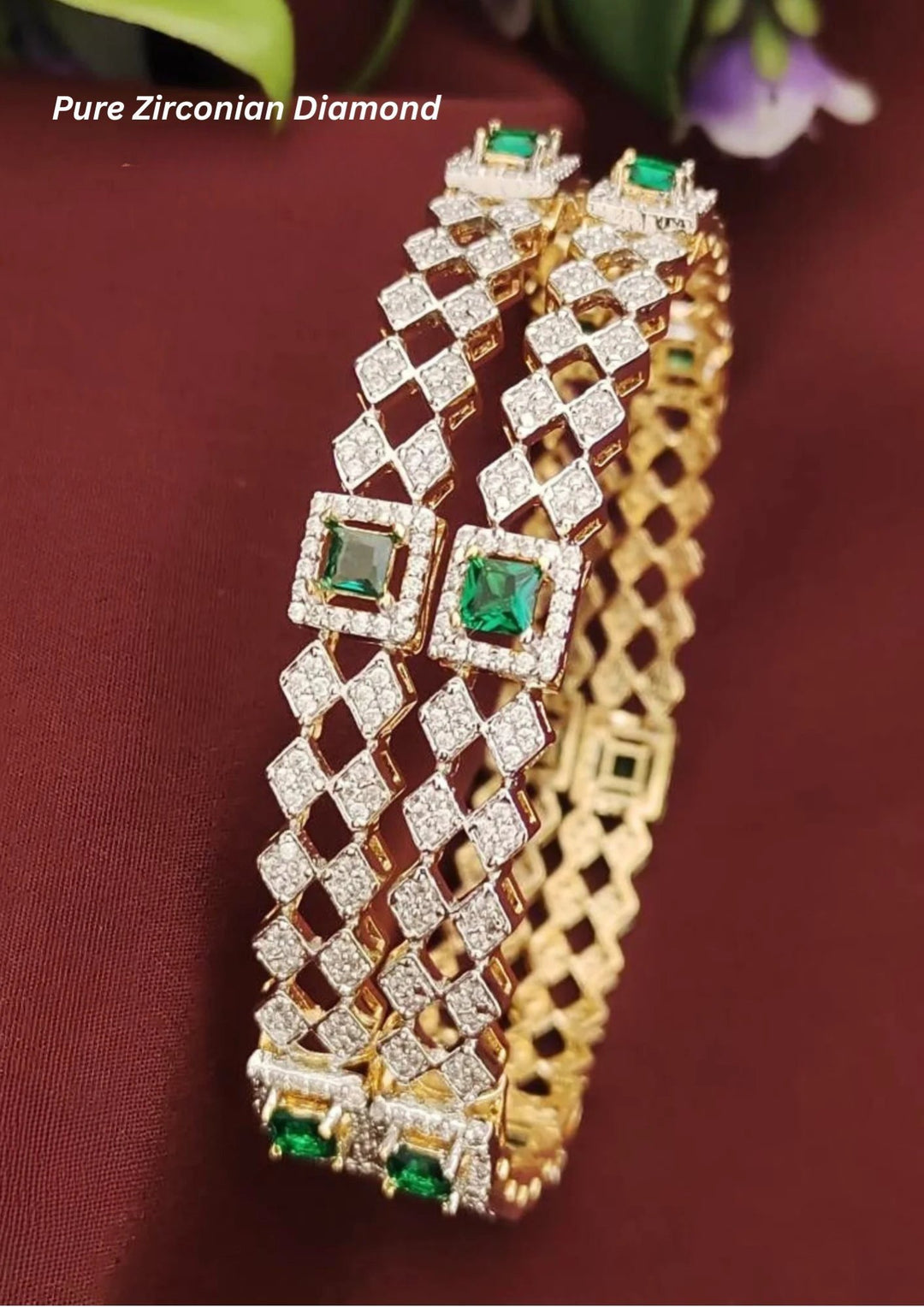 Pure Zirconian Diamond  Bangles s140501 (Set of 2)