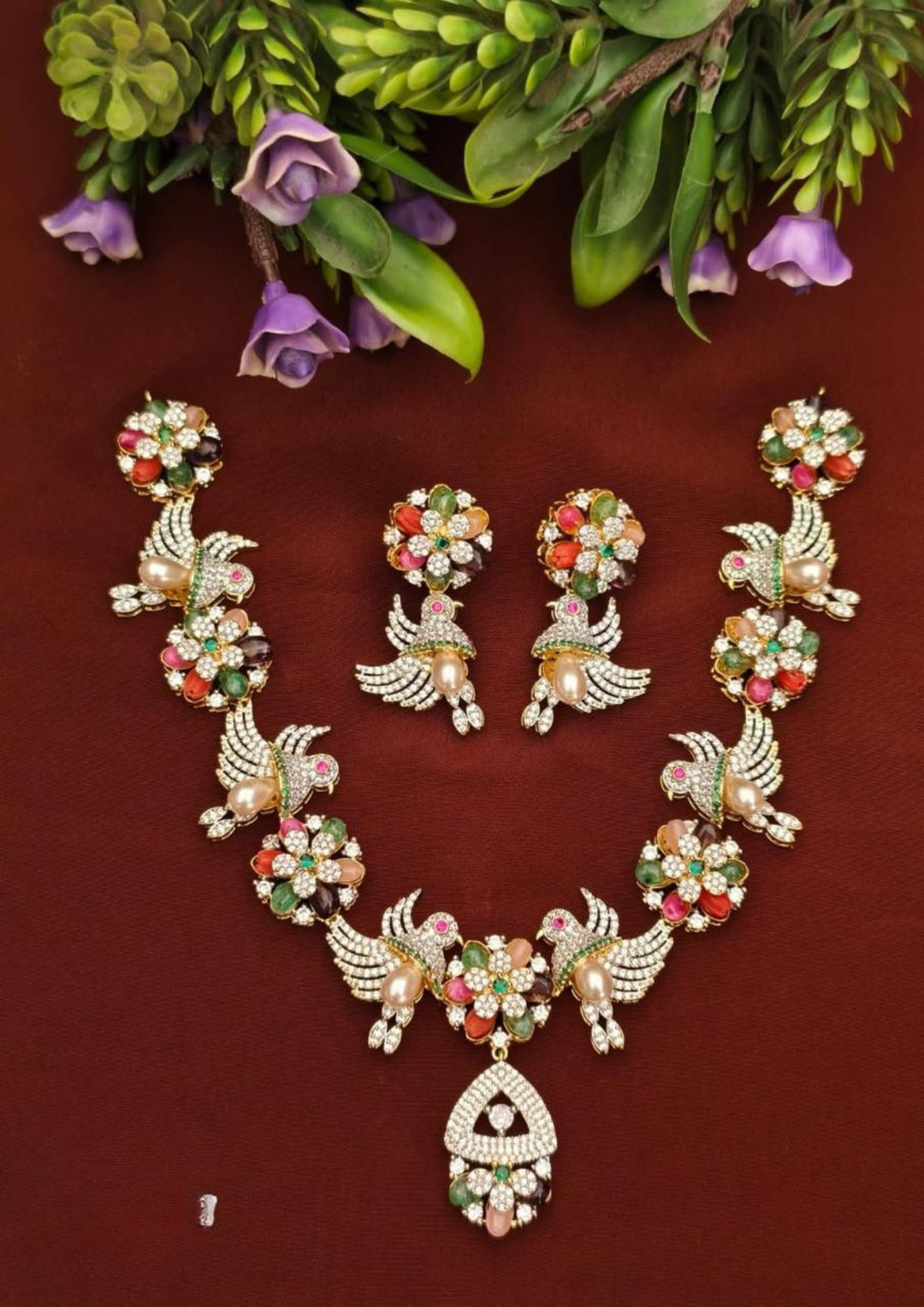 Pure Zirconian Diamond Necklace  With Earrings s 320082