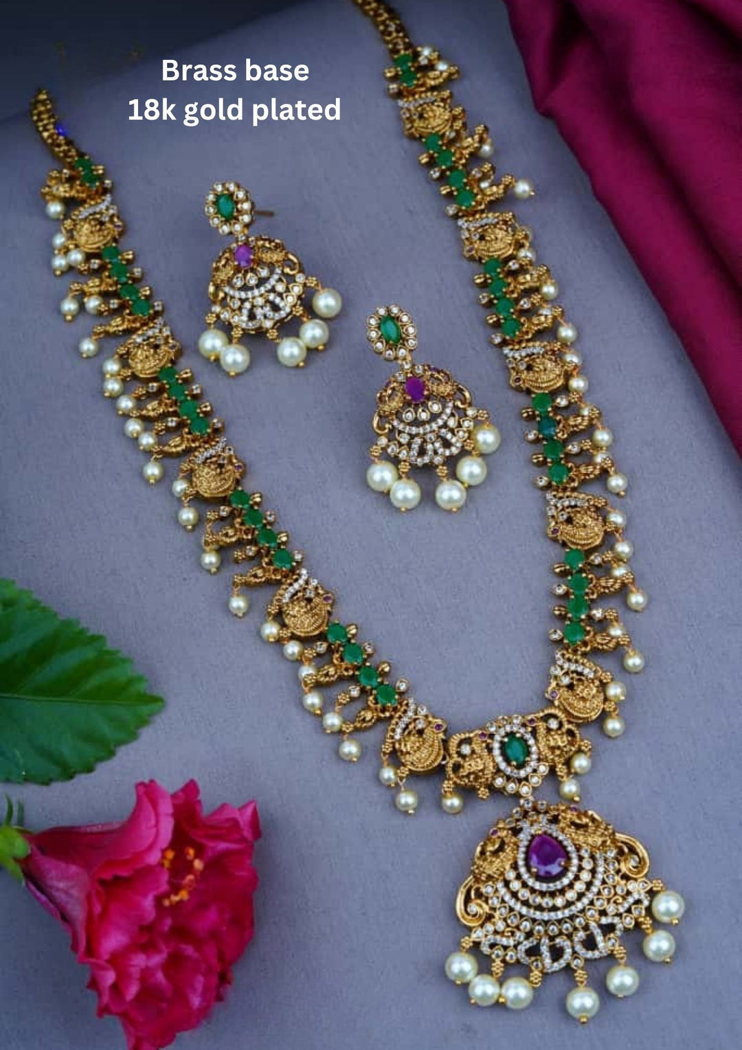 Kundan Necklace with Earrings c1014020