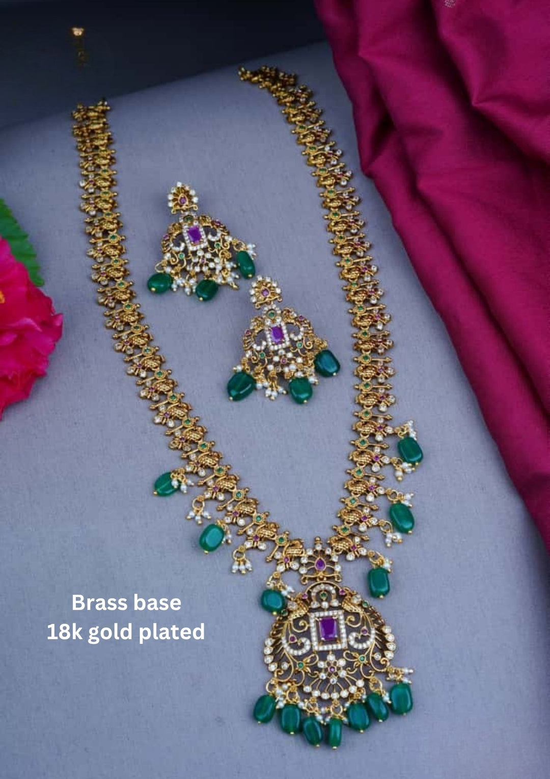 Kundan Necklace with Earrings c1016020