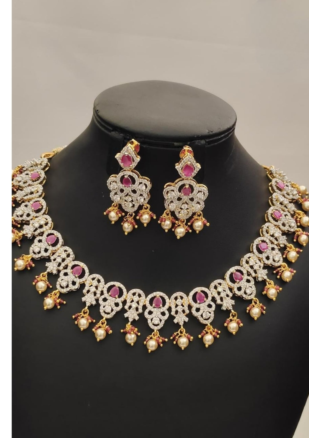 Pure Zirconian Diamond Necklace with Earrings s250012