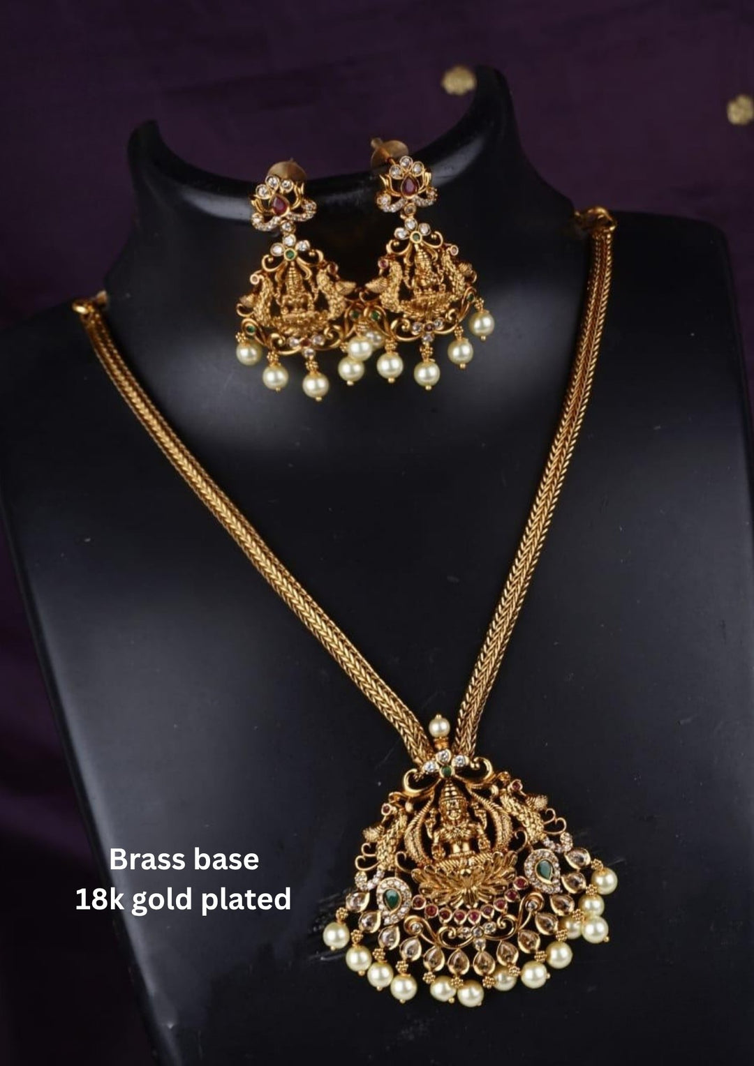 Kundan Temple Matt  Necklace with Earrings c106520