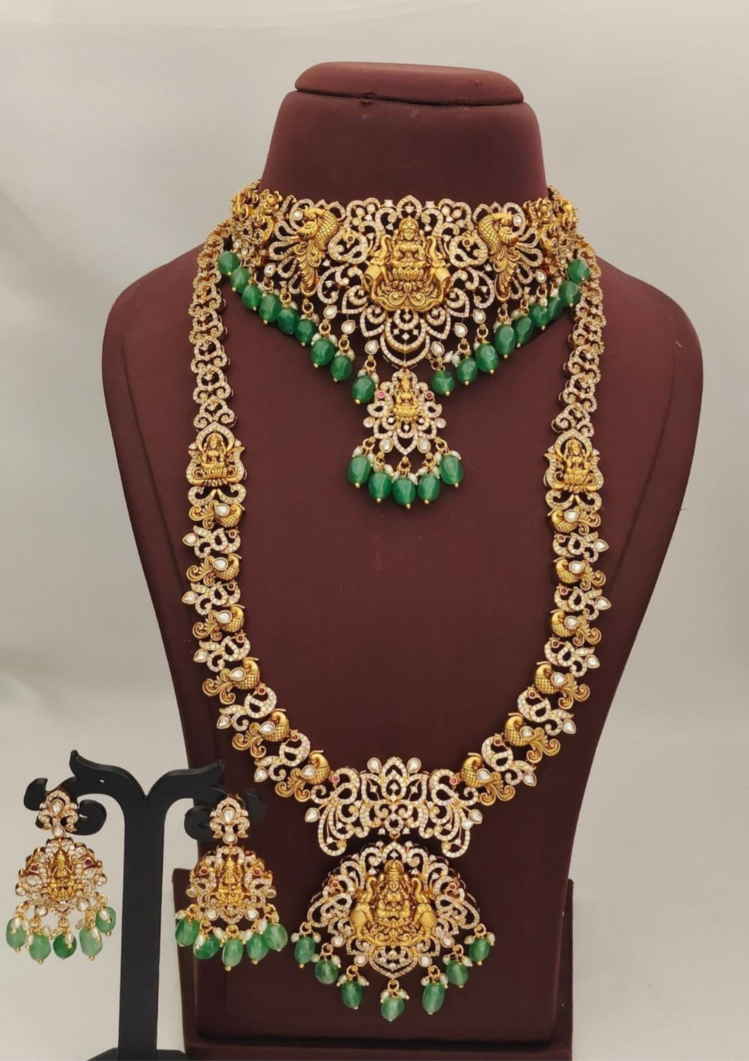Kundan Temple  Necklace With Earrings s 680046