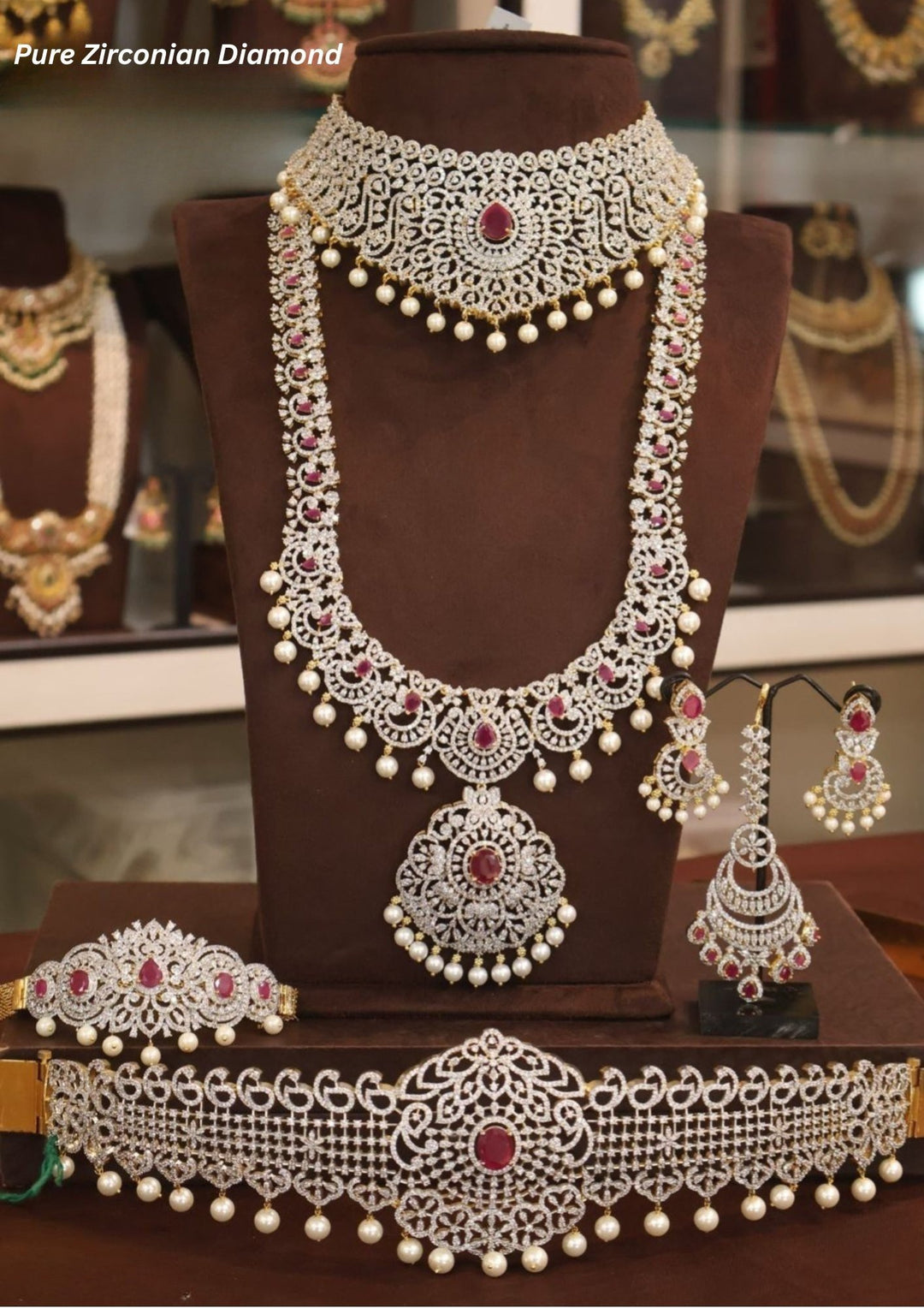 Pure Zirconian Diamond  necklace with earrings s 1300021