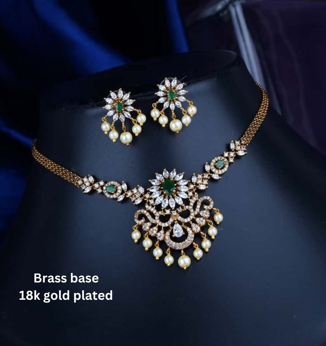 Kundan Necklace with Earrings c105520