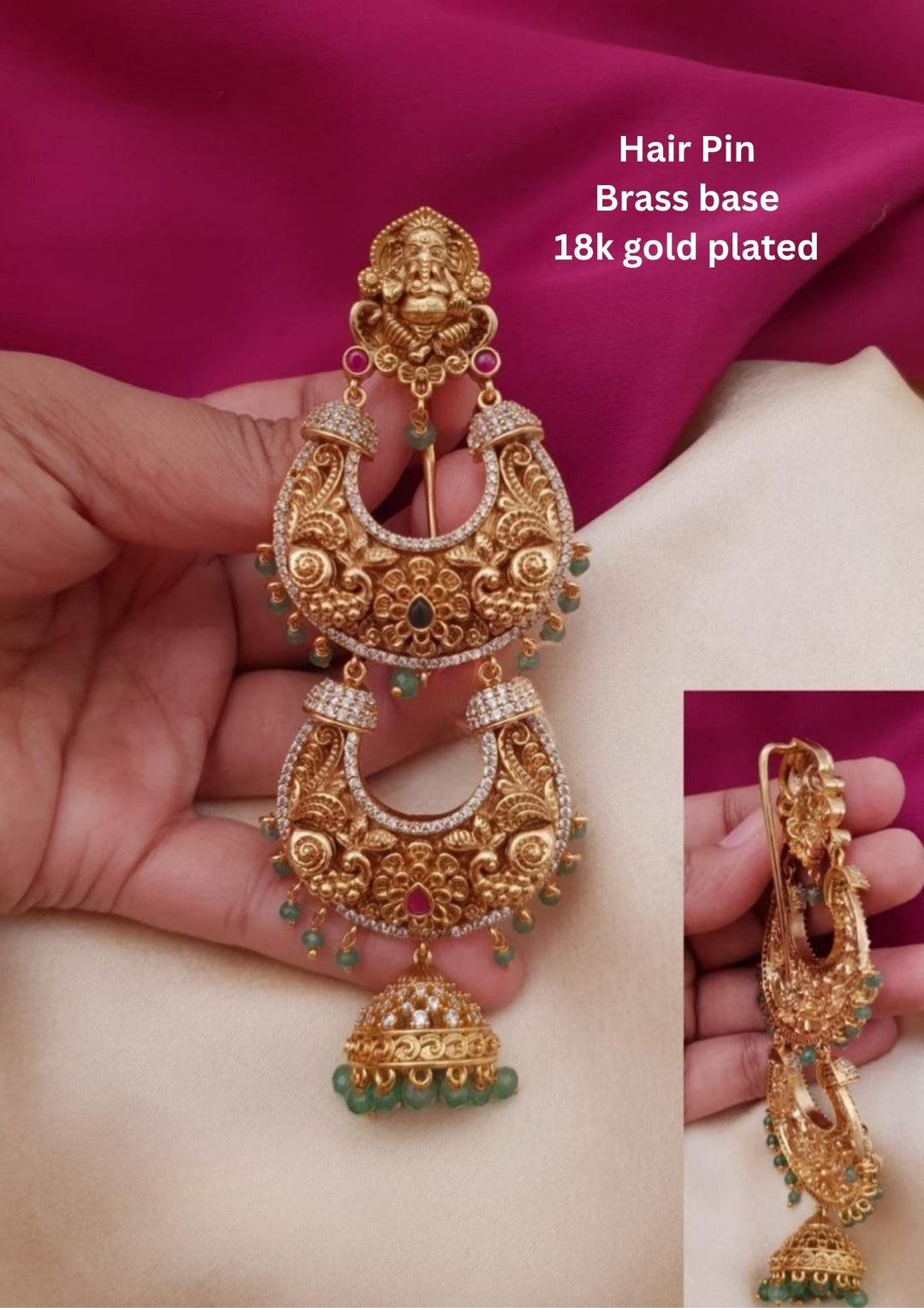 Kundan Temple Hair Accessories g10999