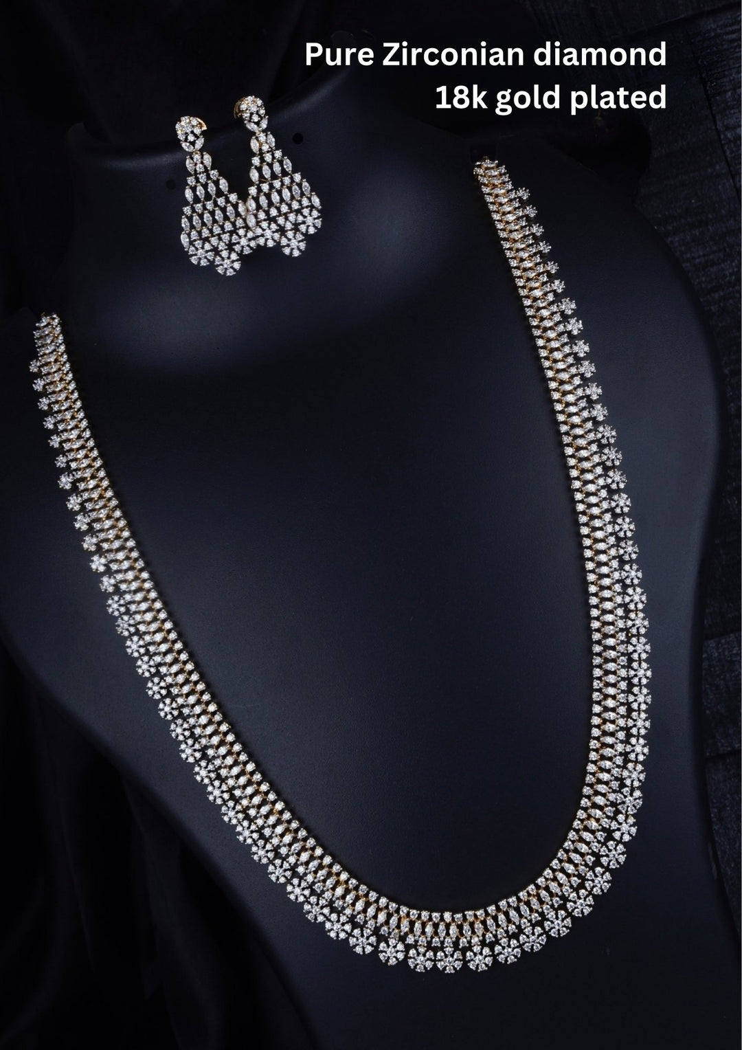 Pure Zirconian Diamond Necklace With Earrings c 1024820