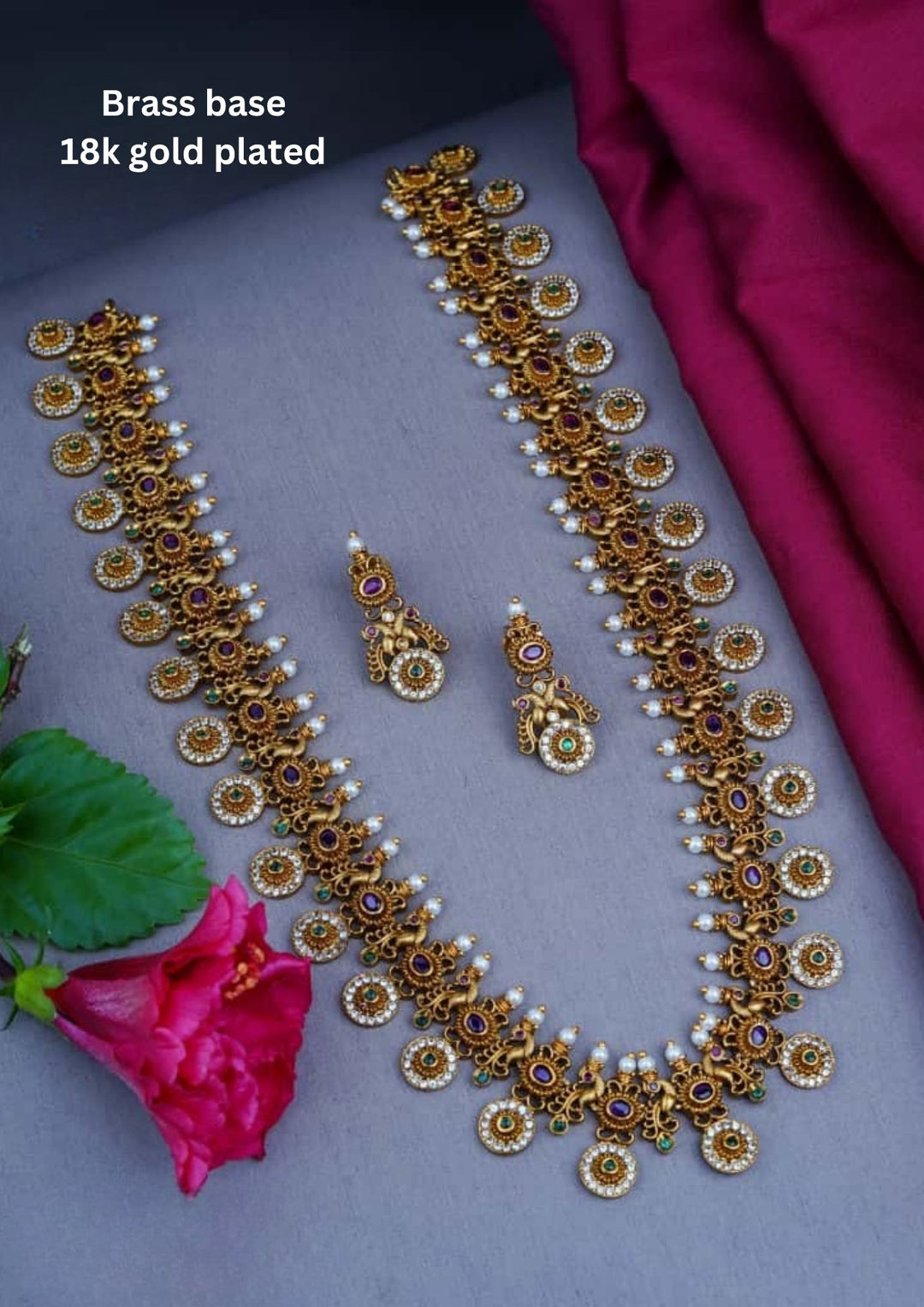 Kundan Necklace with Earrings c1016020