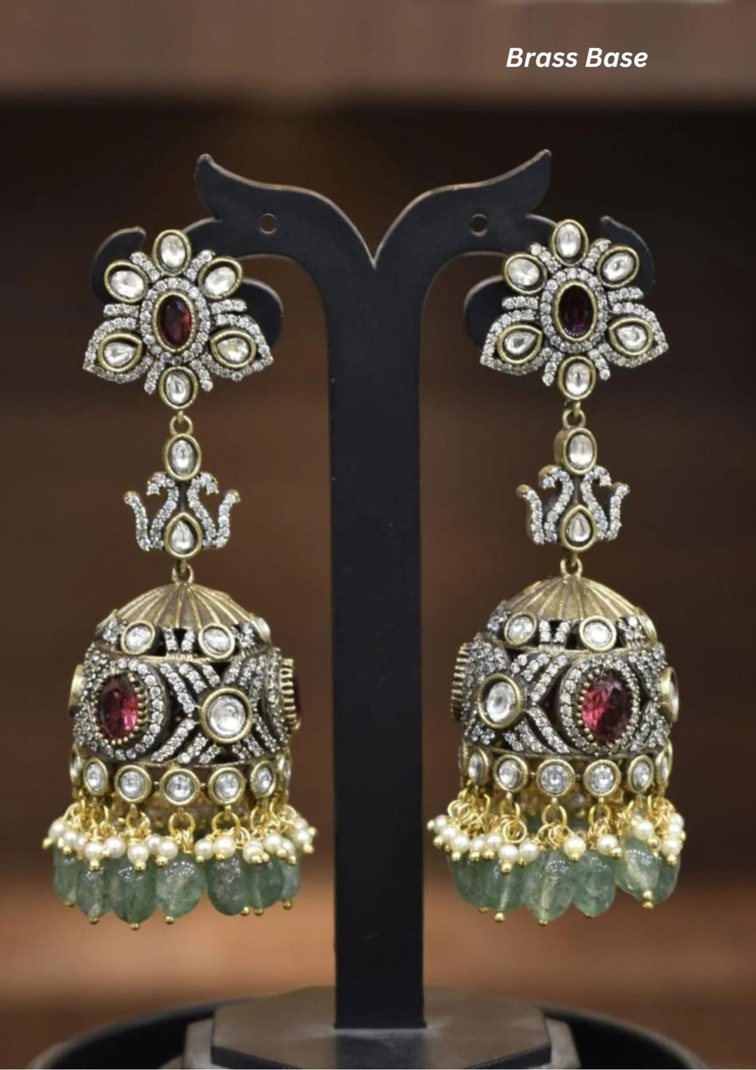 Kundan Brass Base  Earrings s250012