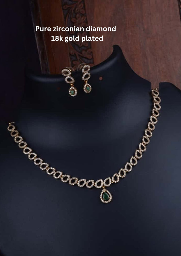 Pure Zirconian Diamond Necklace With Earrings  c106020