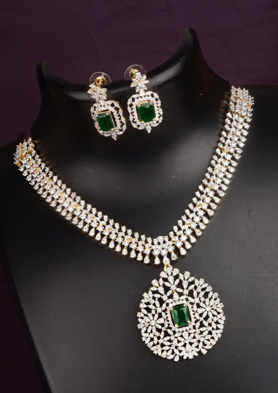 Pure Zirconian Diamond Necklace With Earrings c1014020