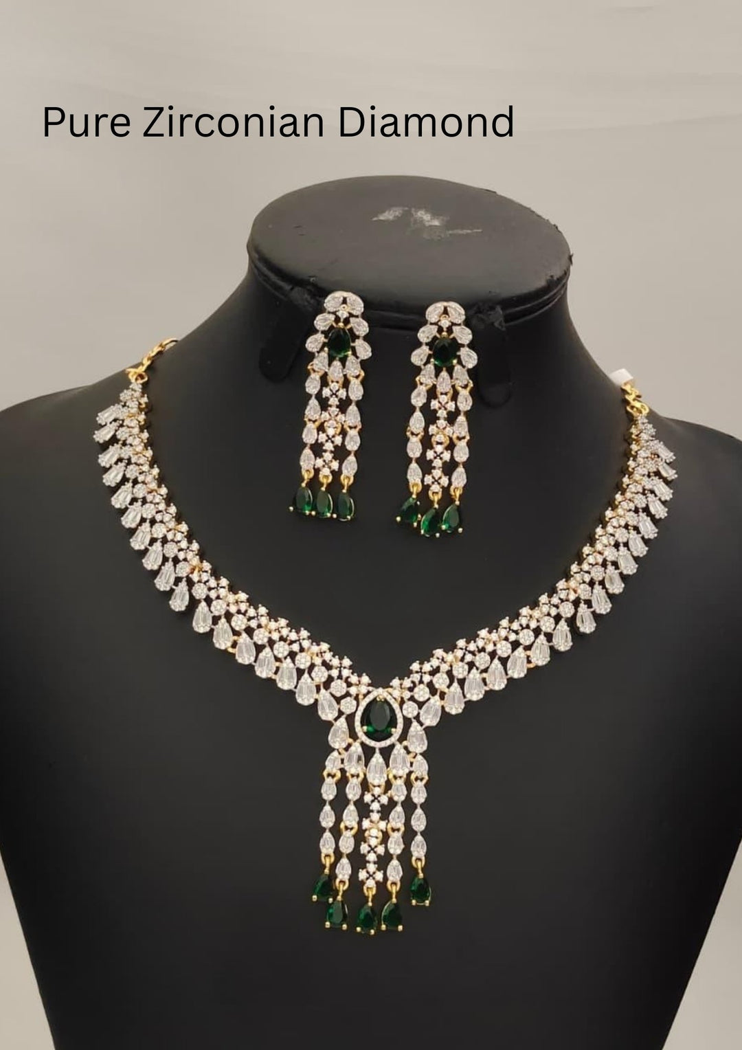 Pure Zirconian Diamond Necklace with Earrings s320082