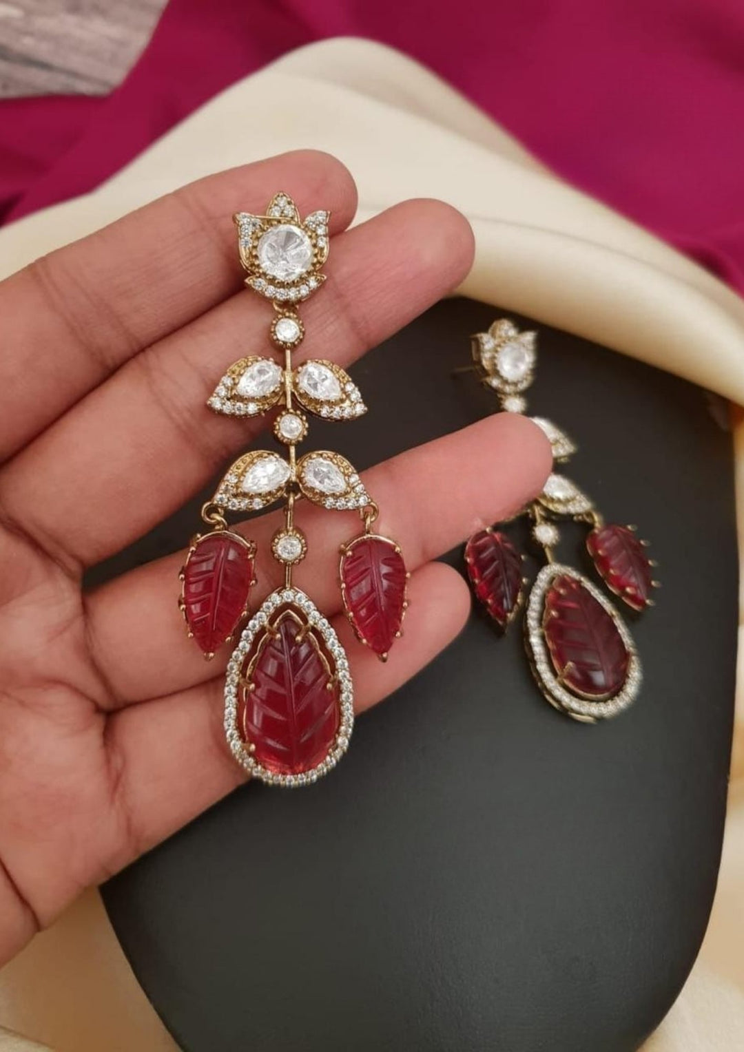 Kundan & Moissinite Stone Earrings g101100