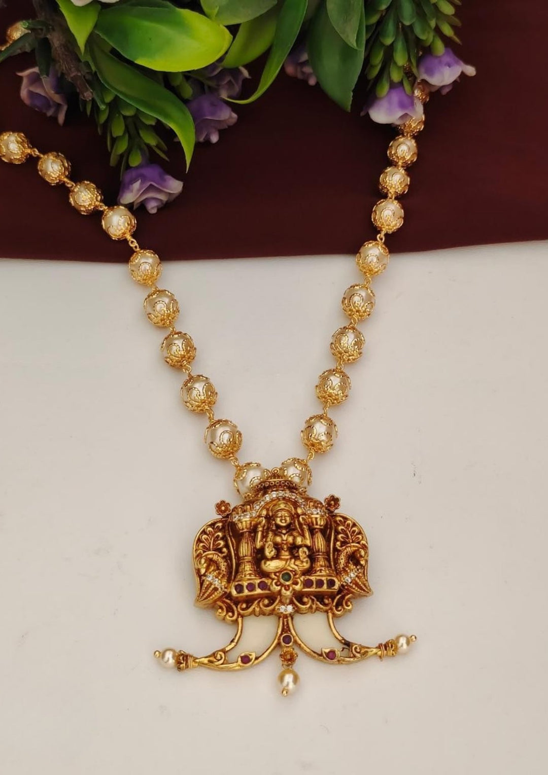 Kundan Temple Necklace s140011
