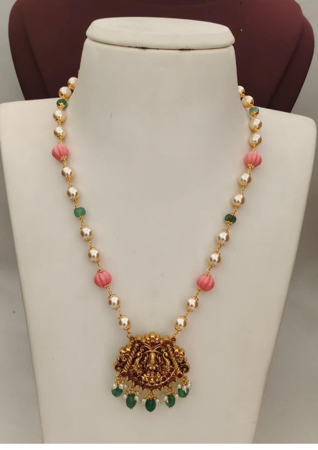 Kudan & Beads Temple Necklace s160021