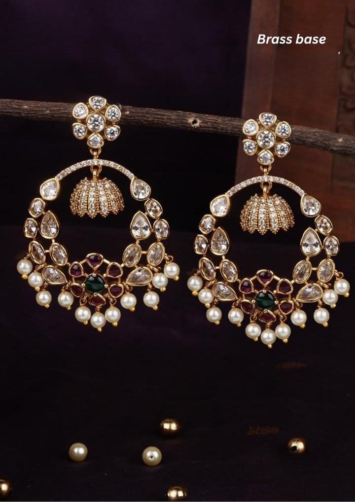 Kundan Brass Base  Earrings c 105520