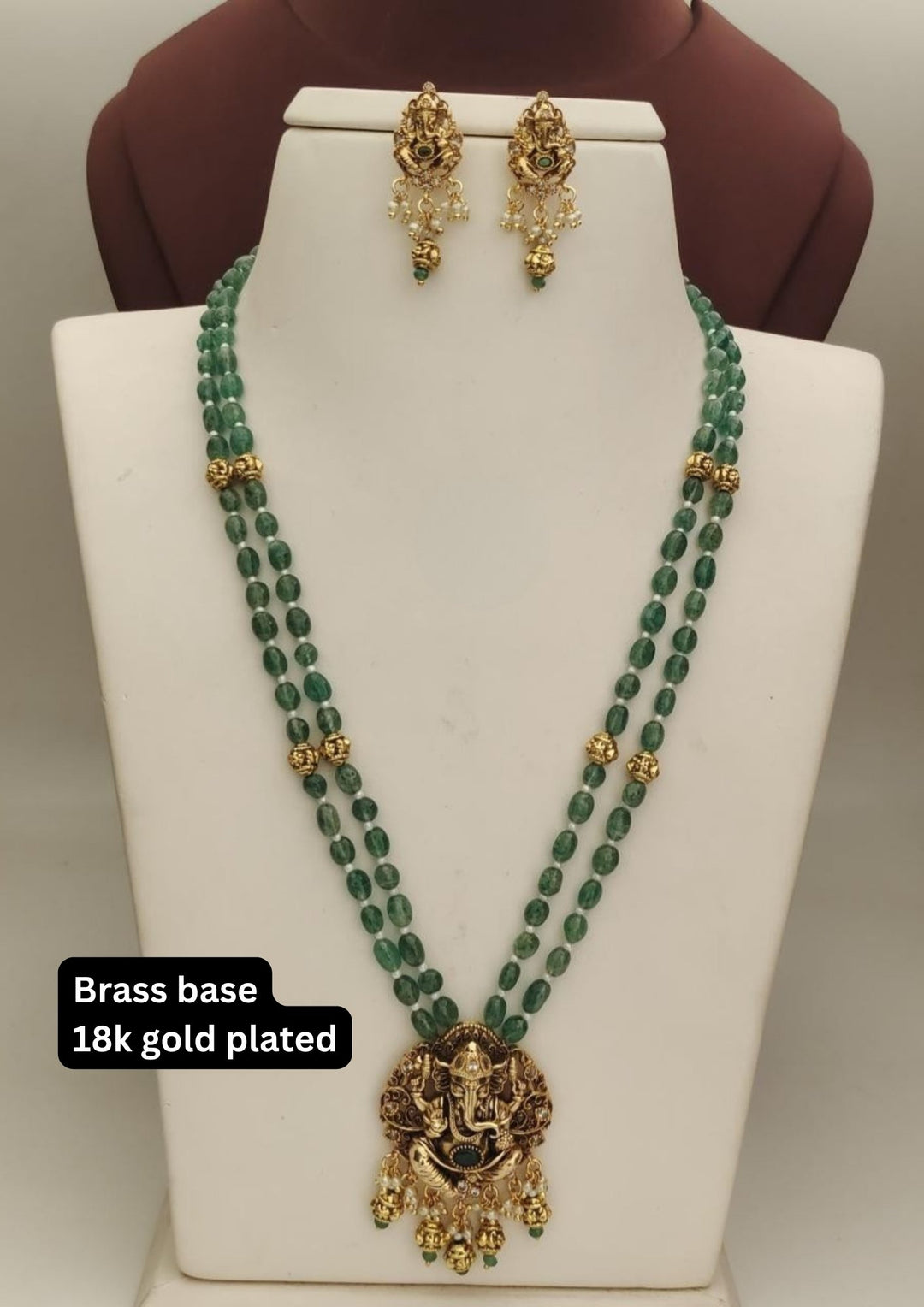 Kundan Temple Necklace With Earrings s 240012