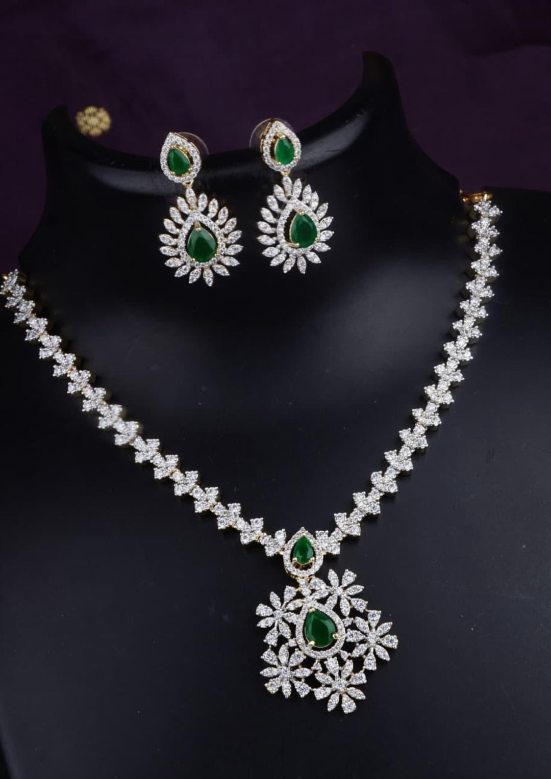 Pure Zirconian Diamond Necklace With Earrings c108020