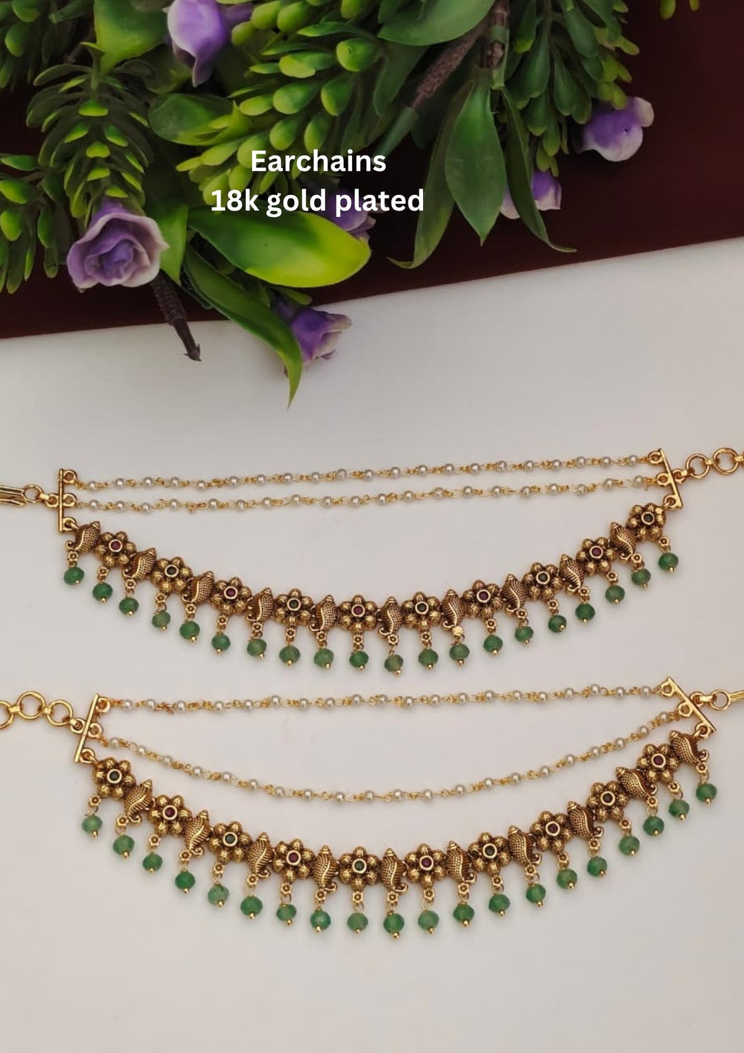 Kundan Earchains s130009