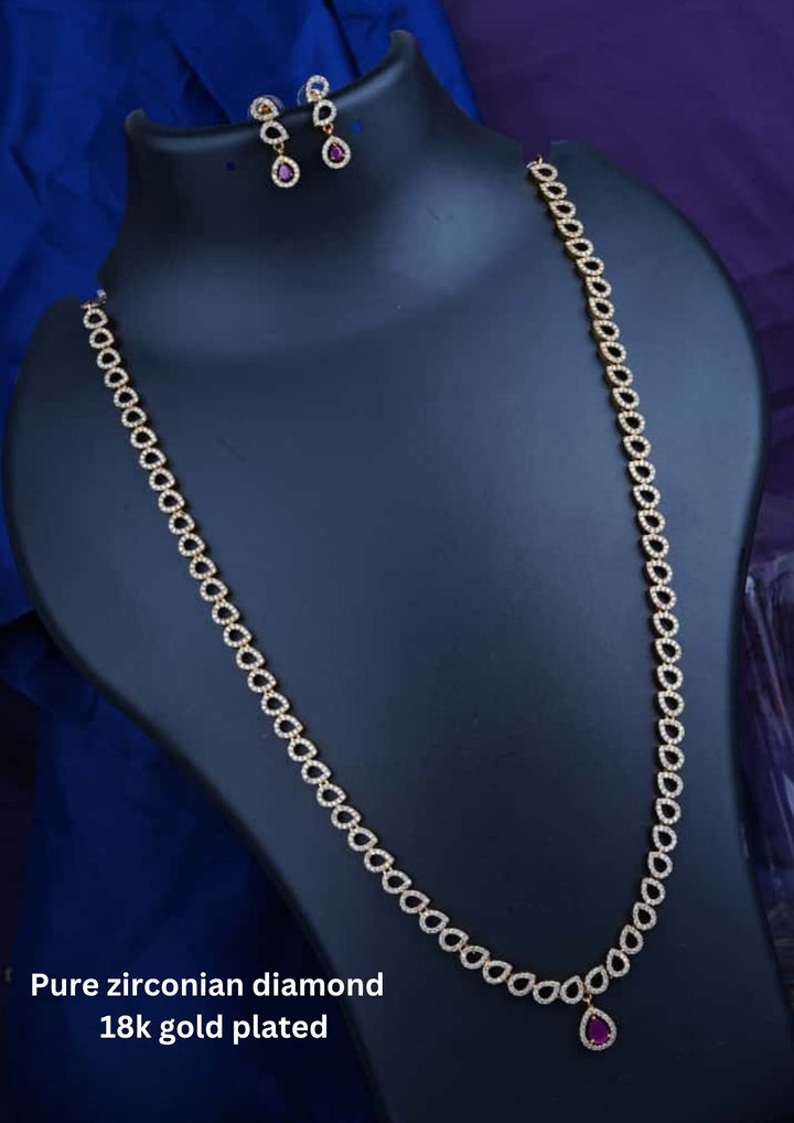 Pure Zirconian Diamond Necklace With Earrings c109020