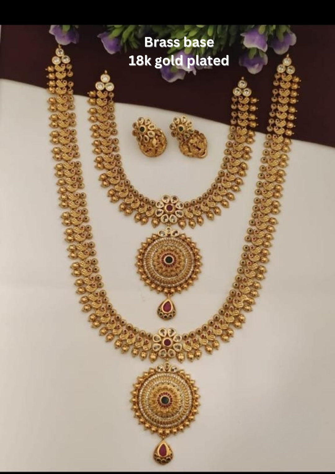 Kundan Necklace Set with Earrings  s350003