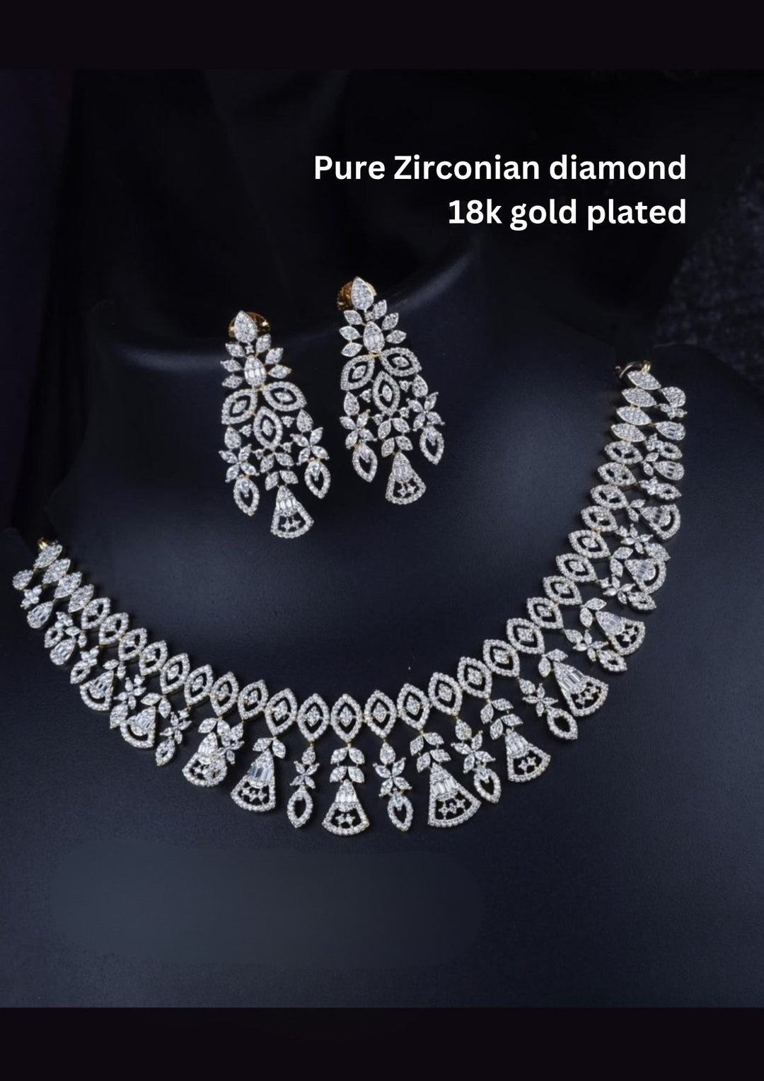 Pure Zirconian Diamond Necklace with Earrings c 1022020