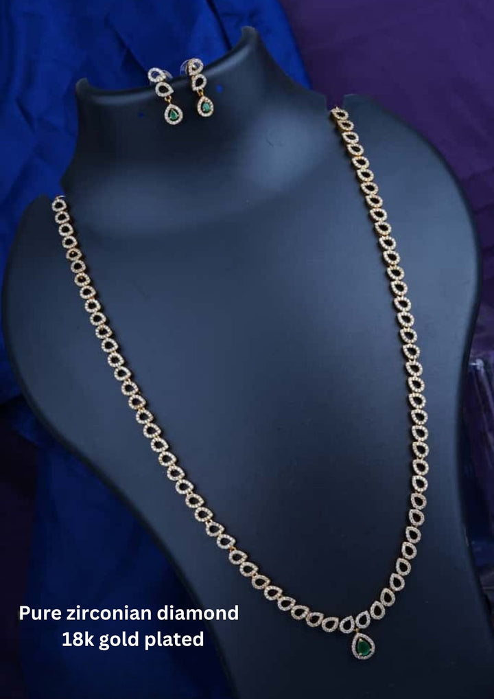 Pure Zirconian Diamond Necklace With Earrings c109020