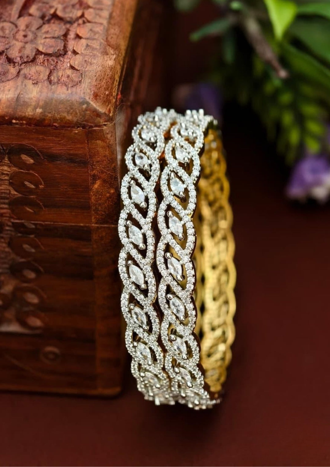 Pure Zirconian Diamond Bangles ( set of 2 ) s130099