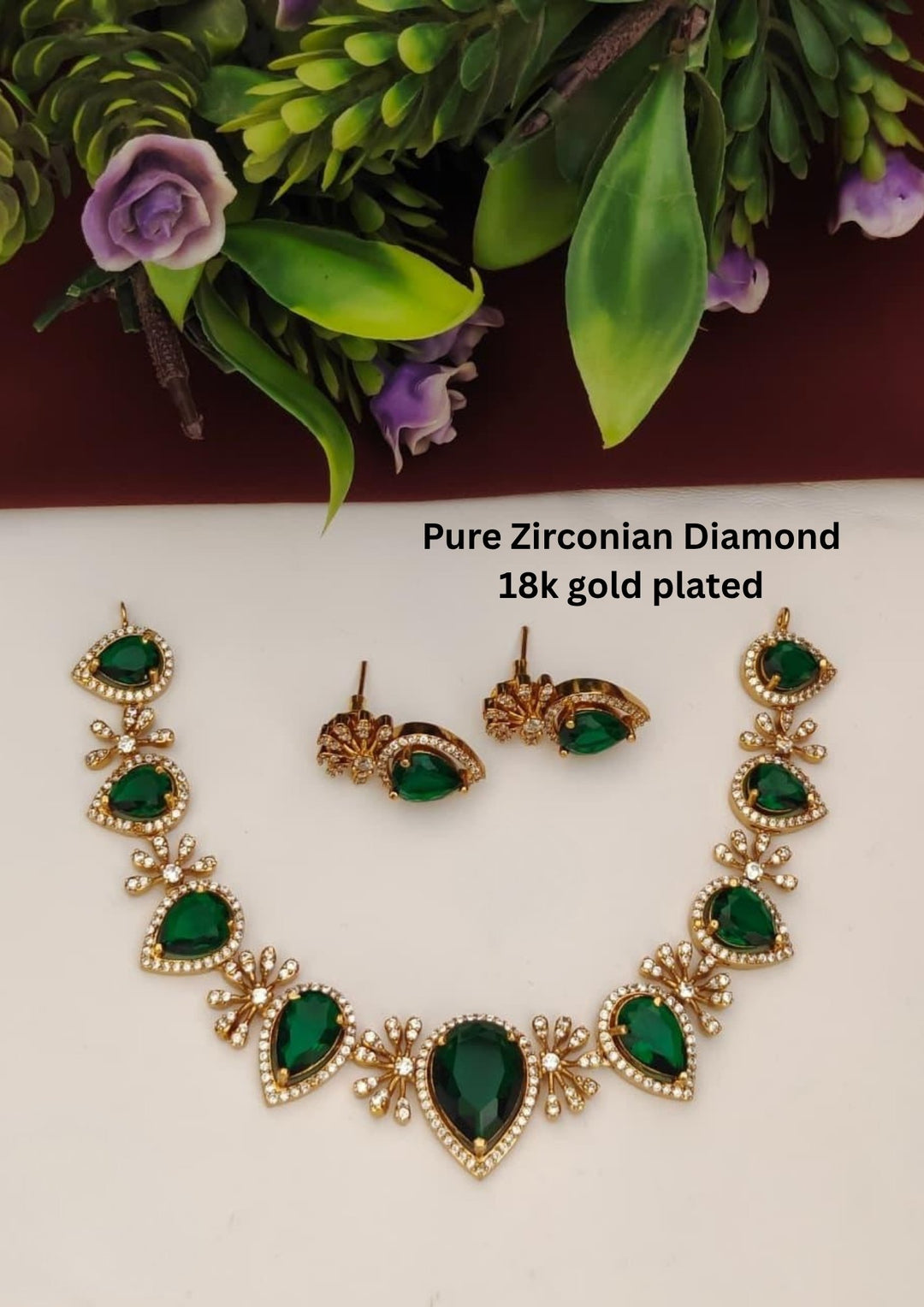 Pure Zirconian Diamond Necklace with Earrings s130059