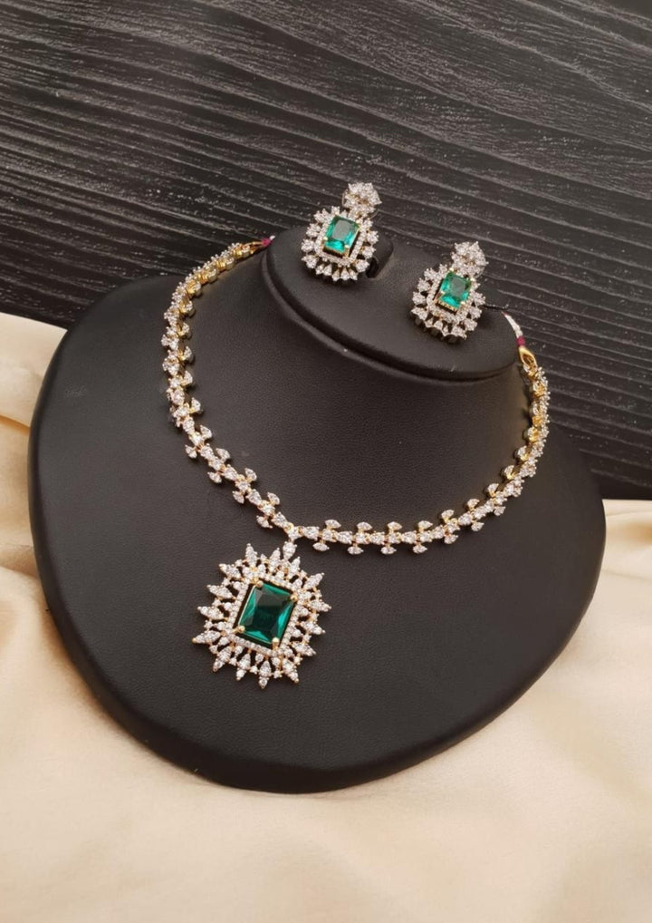 Pure Zirconian Diamond Necklace with Earrings g101199